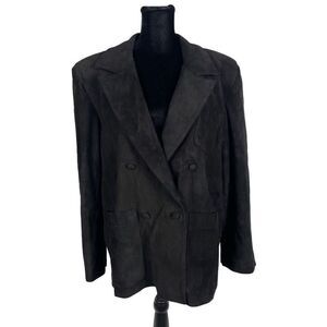 Vintage Charcoal Double-Breasted Blazer